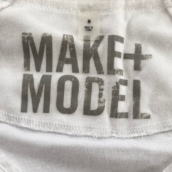 White deep V Henley - Picture 3 of 7